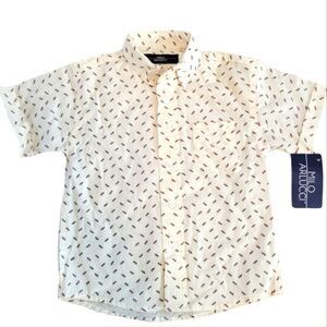 NWT MILO ARLUCCI BUTTON DOWN DRAGONFLY SHORT SLEEVE SHIRT SZ.4